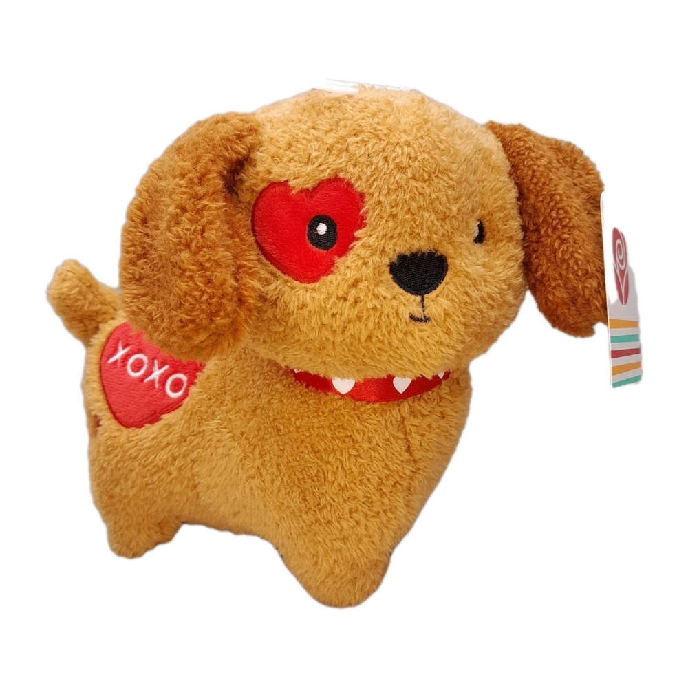 American Greetings Dog XOXO Heart Plush 8" Brown Stuffed Animal NWT Toy